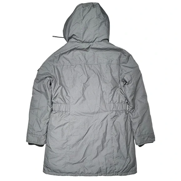 Abercrombie‎ & Fitch Premium Arctic Parka Hooded Winter Luxe Coat XL Gray Padded - Picture 12 of 12